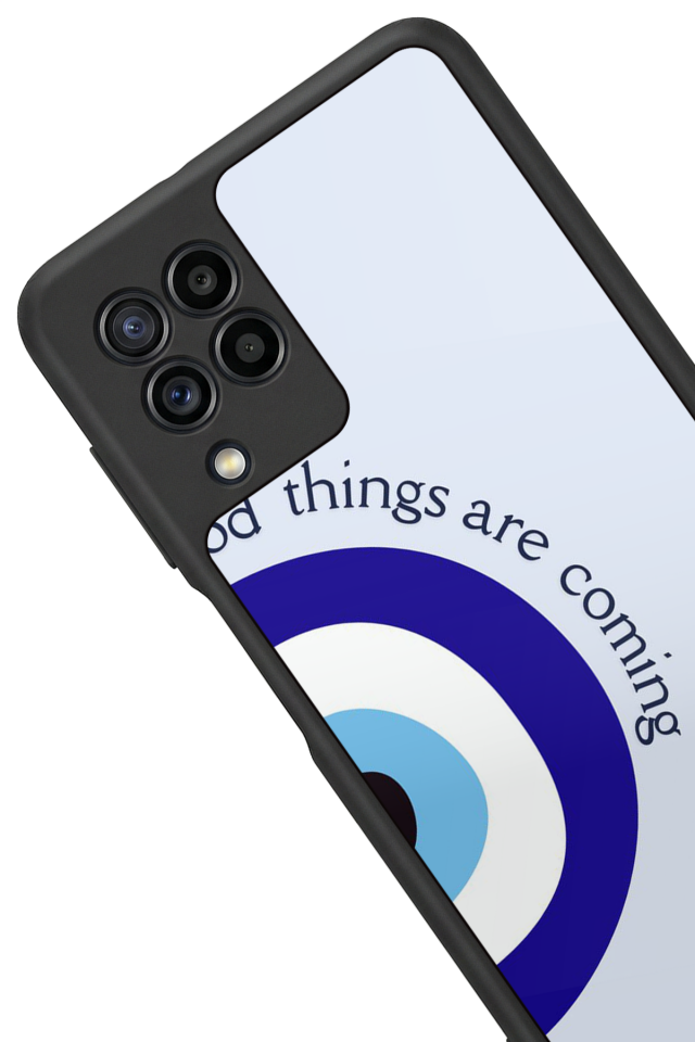 Samsung Galaxy M22 Uyumlu Nazar Tasarımlı Glossy Premium Kılıf