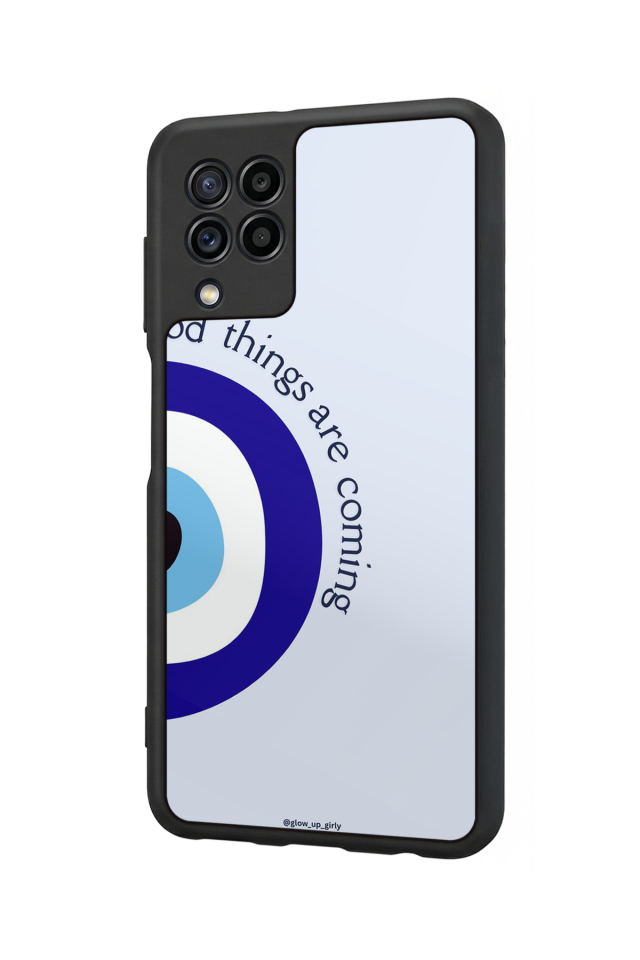 Samsung Galaxy M22 Uyumlu Nazar Tasarımlı Glossy Premium Kılıf