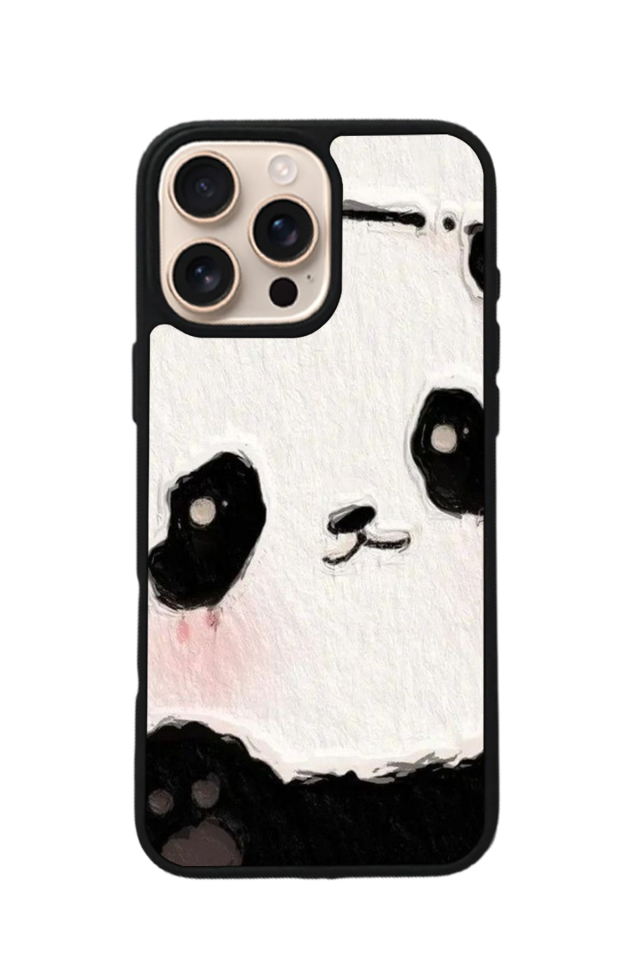 iPhone 16 Pro Uyumlu Panda Tasarımlı Glossy Premium Kılıf