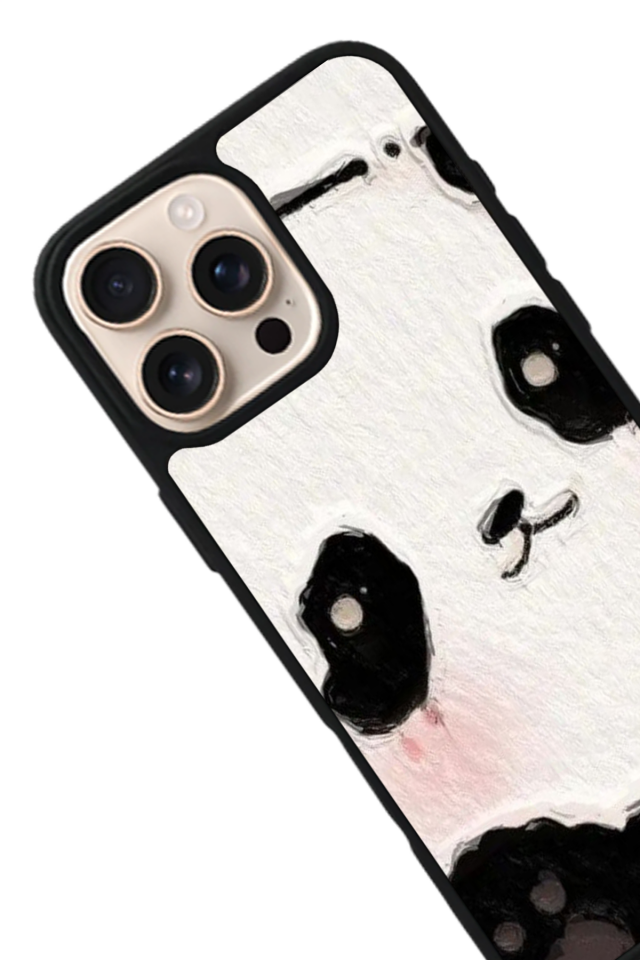 iPhone 16 Pro Uyumlu Panda Tasarımlı Glossy Premium Kılıf