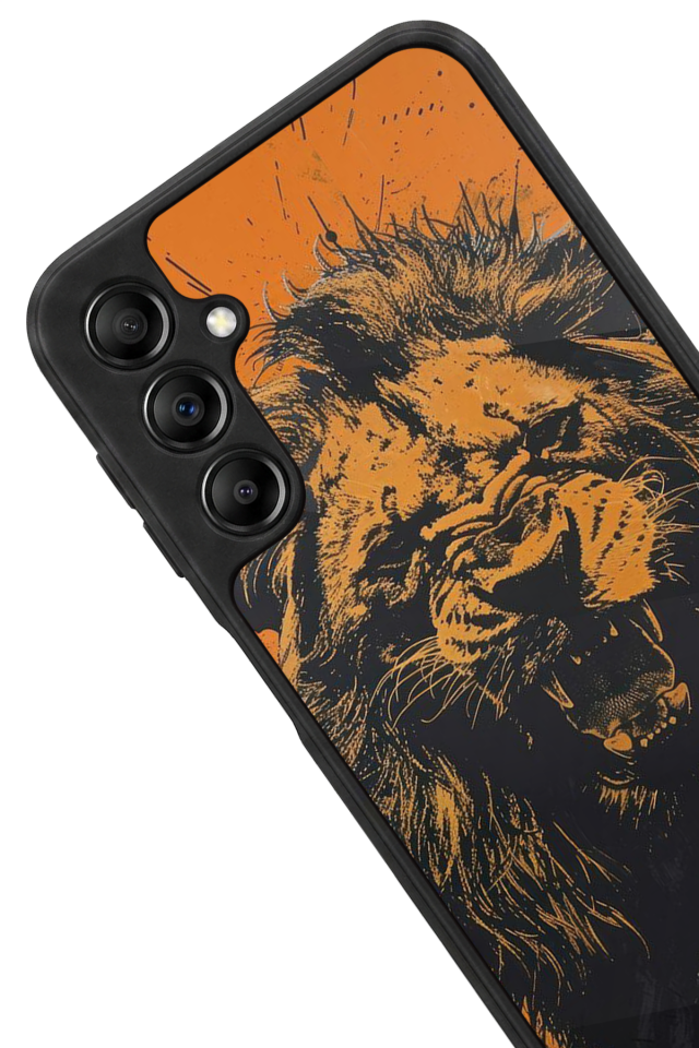 Samsung Galaxy A14 Uyumlu Aslan Tasarımlı Glossy Premium Kılıf