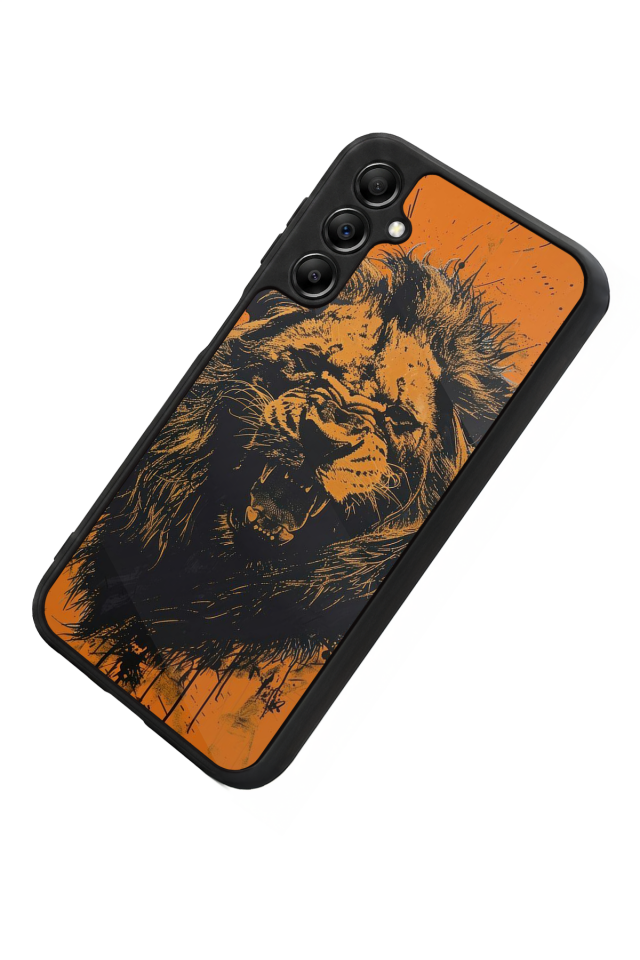 Samsung Galaxy A14 Uyumlu Aslan Tasarımlı Glossy Premium Kılıf