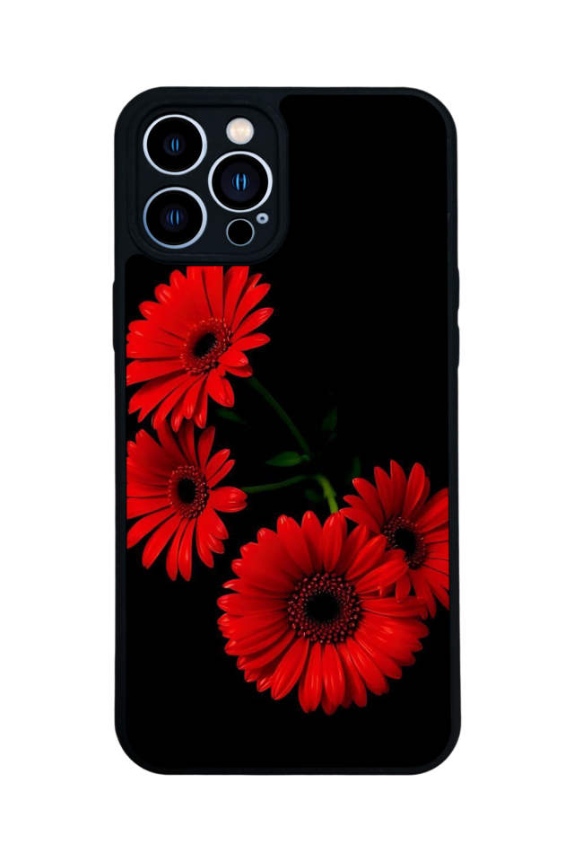 iPhone 12 Pro Max Uyumlu Cicek Tasarımlı Glossy Premium Kılıf