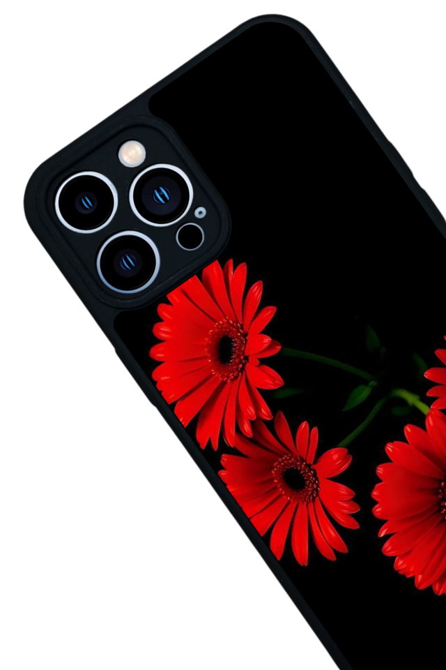 iPhone 12 Pro Max Uyumlu Cicek Tasarımlı Glossy Premium Kılıf
