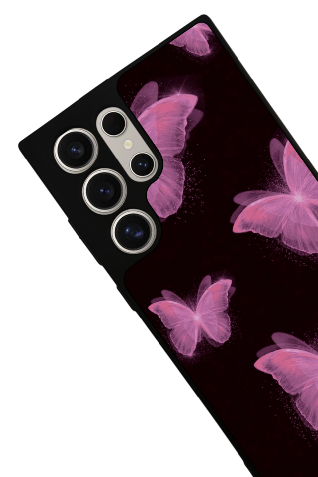 Samsung Galaxy S22 Ultra Uyumlu Kelebek Tasarımlı Glossy Premium Kılıf