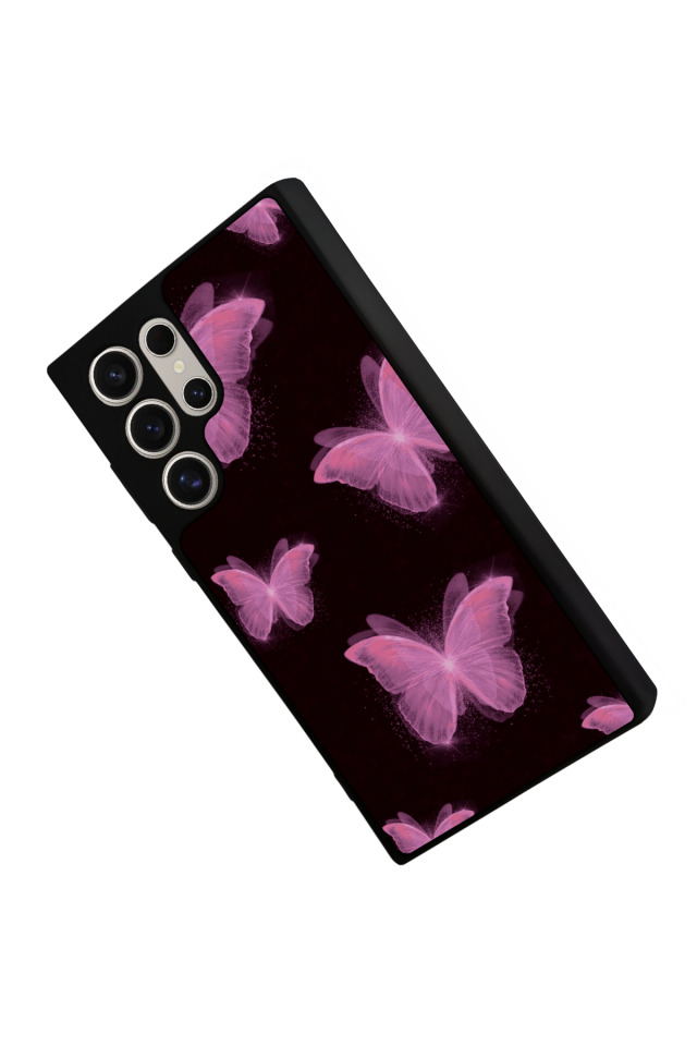 Samsung Galaxy S22 Ultra Uyumlu Kelebek Tasarımlı Glossy Premium Kılıf