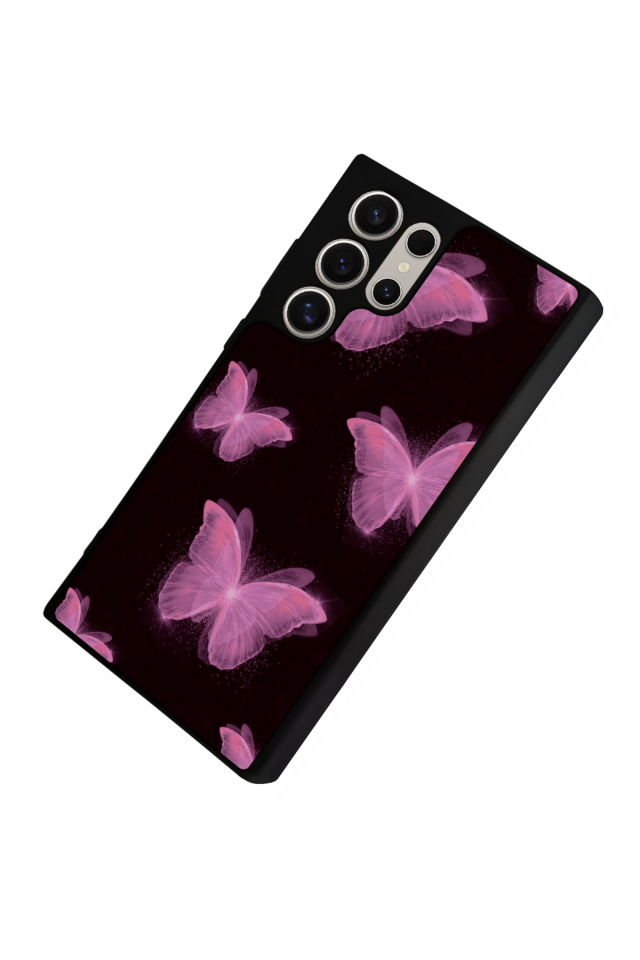 Samsung Galaxy S22 Ultra Uyumlu Kelebek Tasarımlı Glossy Premium Kılıf