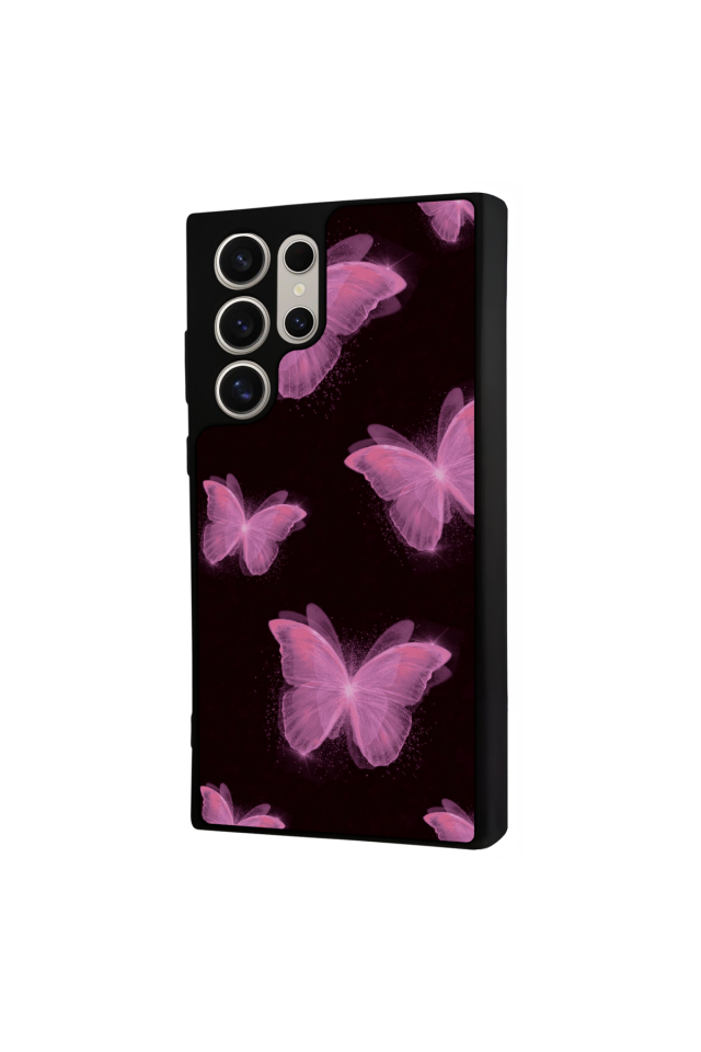 Samsung Galaxy S22 Ultra Uyumlu Kelebek Tasarımlı Glossy Premium Kılıf