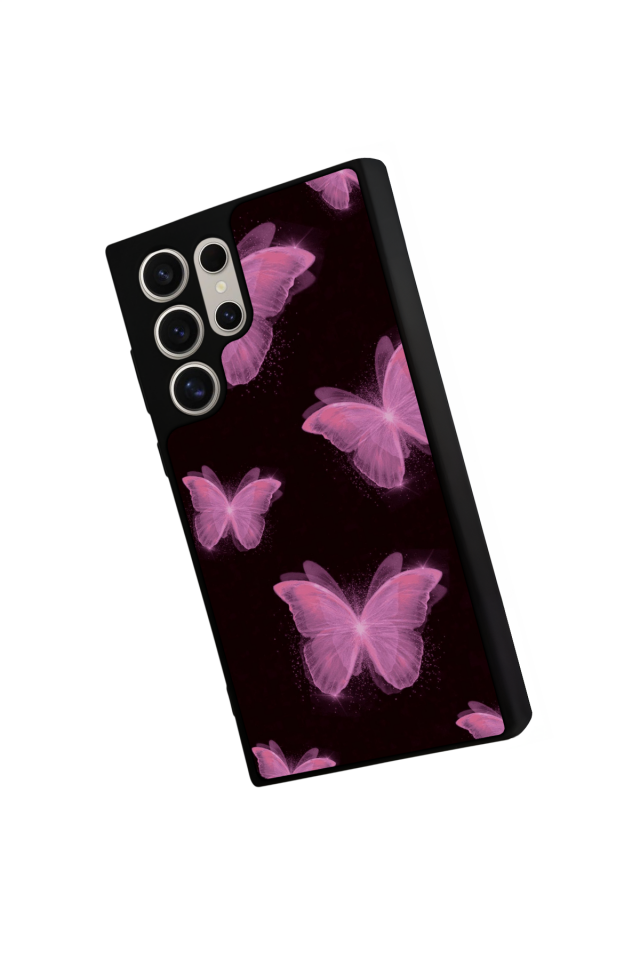 Samsung Galaxy S22 Ultra Uyumlu Kelebek Tasarımlı Glossy Premium Kılıf