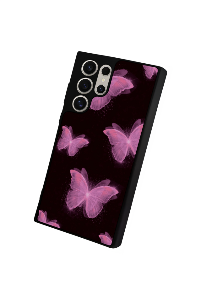 Samsung Galaxy S22 Ultra Uyumlu Kelebek Tasarımlı Glossy Premium Kılıf