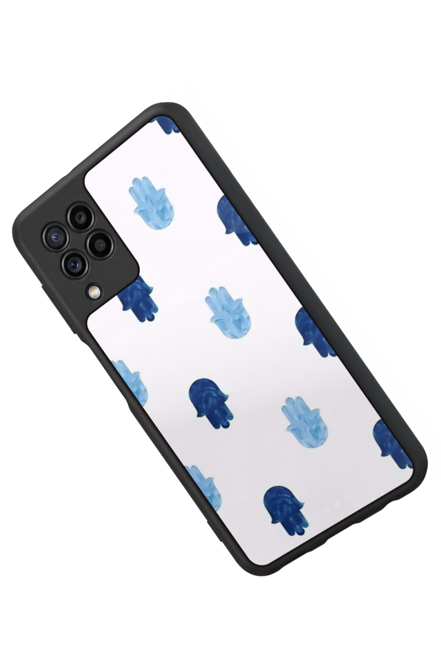 Samsung Galaxy M22 Uyumlu Nazar Tasarımlı Glossy Premium Kılıf