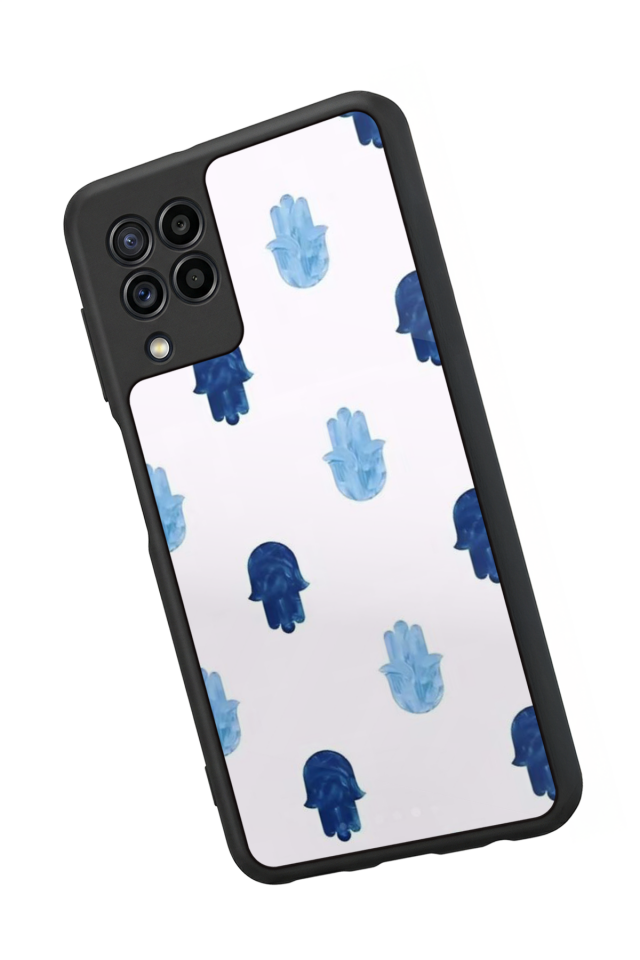 Samsung Galaxy M22 Uyumlu Nazar Tasarımlı Glossy Premium Kılıf