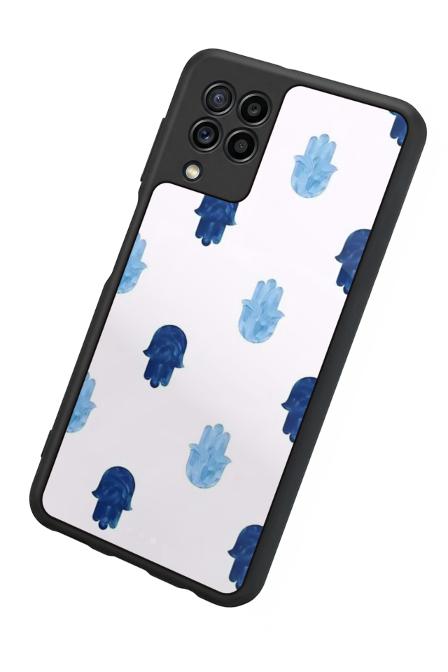 Samsung Galaxy M22 Uyumlu Nazar Tasarımlı Glossy Premium Kılıf