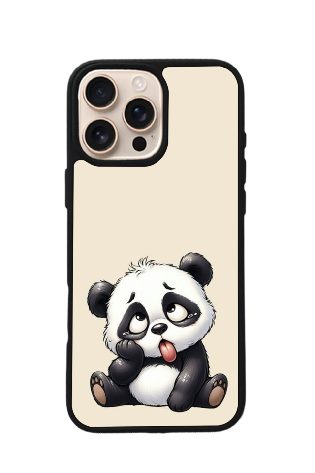 iPhone 16 Pro Uyumlu Panda Tasarımlı Glossy Premium Kılıf