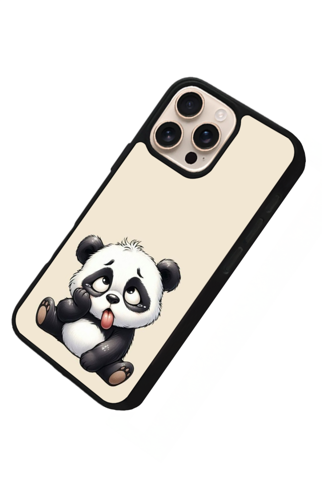 iPhone 16 Pro Uyumlu Panda Tasarımlı Glossy Premium Kılıf