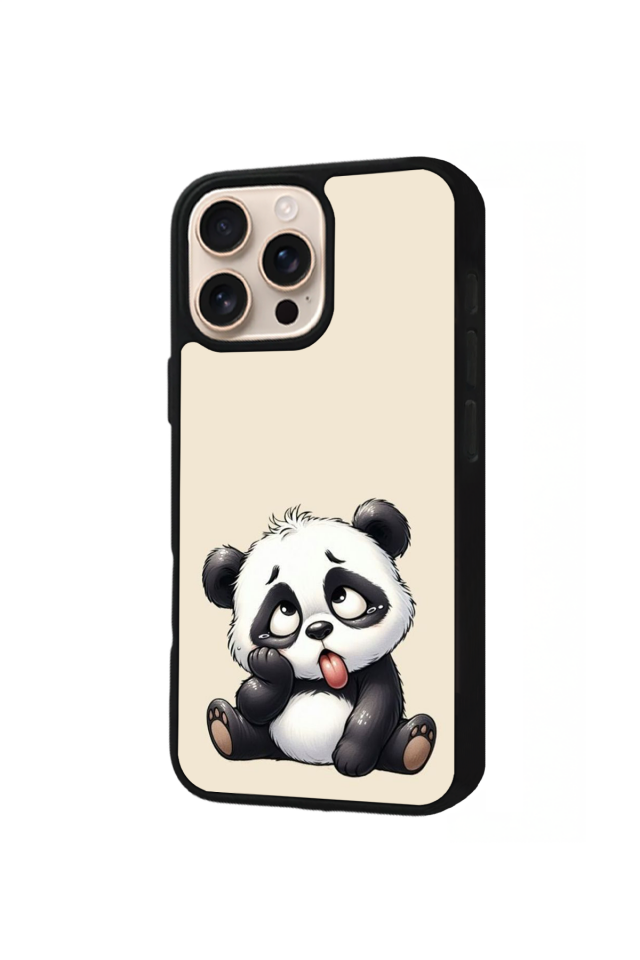 iPhone 16 Pro Uyumlu Panda Tasarımlı Glossy Premium Kılıf