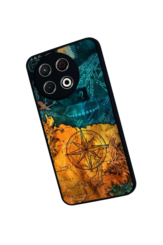 Tecno Spark 30 Pro Uyumlu Pusula Tasarımlı Glossy Premium Kılıf