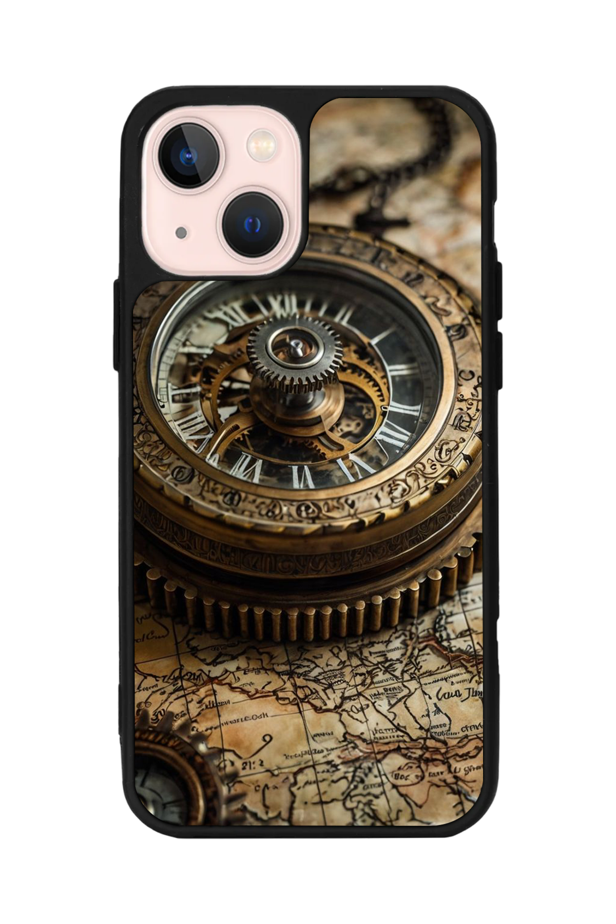 iPhone 15 Plus Uyumlu Pusula Tasarımlı Glossy Premium Kılıf