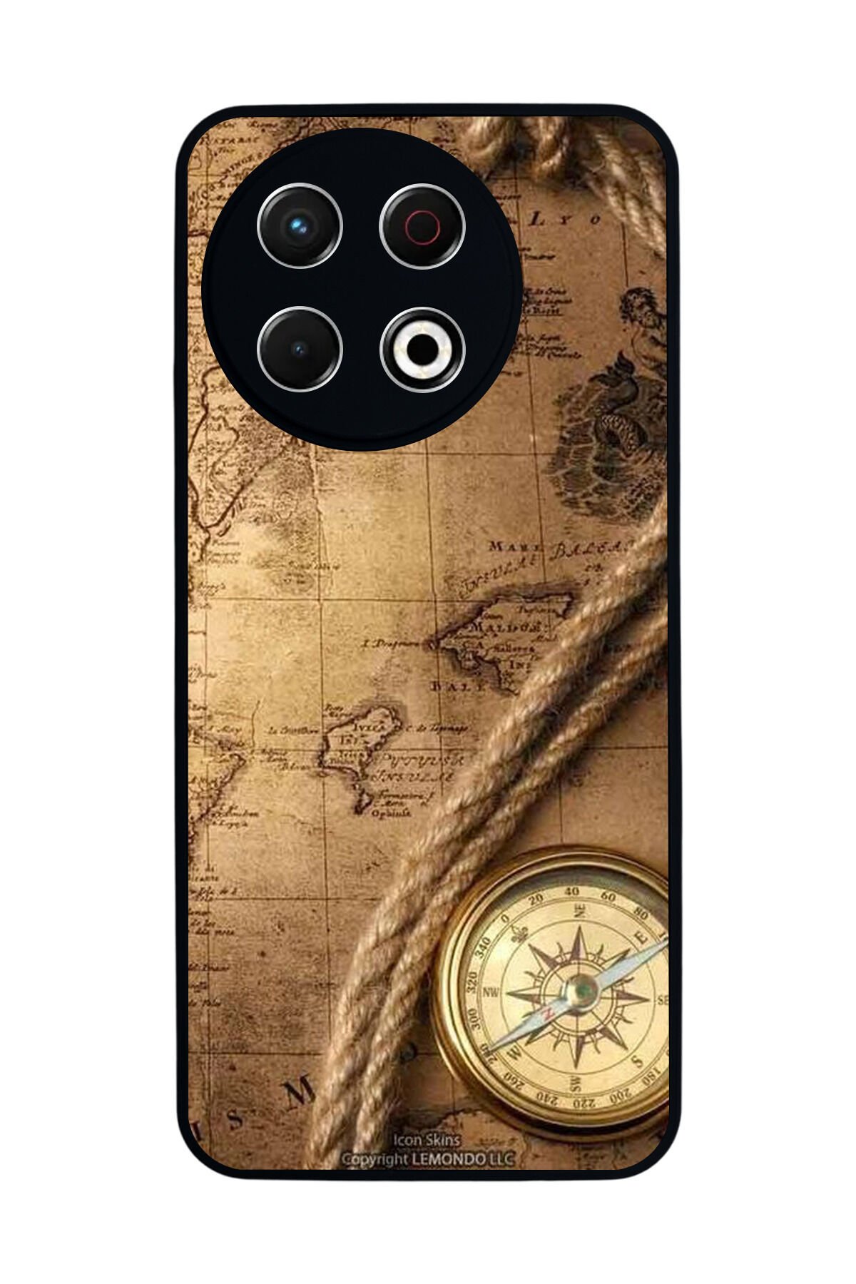 Tecno Spark 30 Pro Uyumlu Pusula Tasarımlı Glossy Premium Kılıf