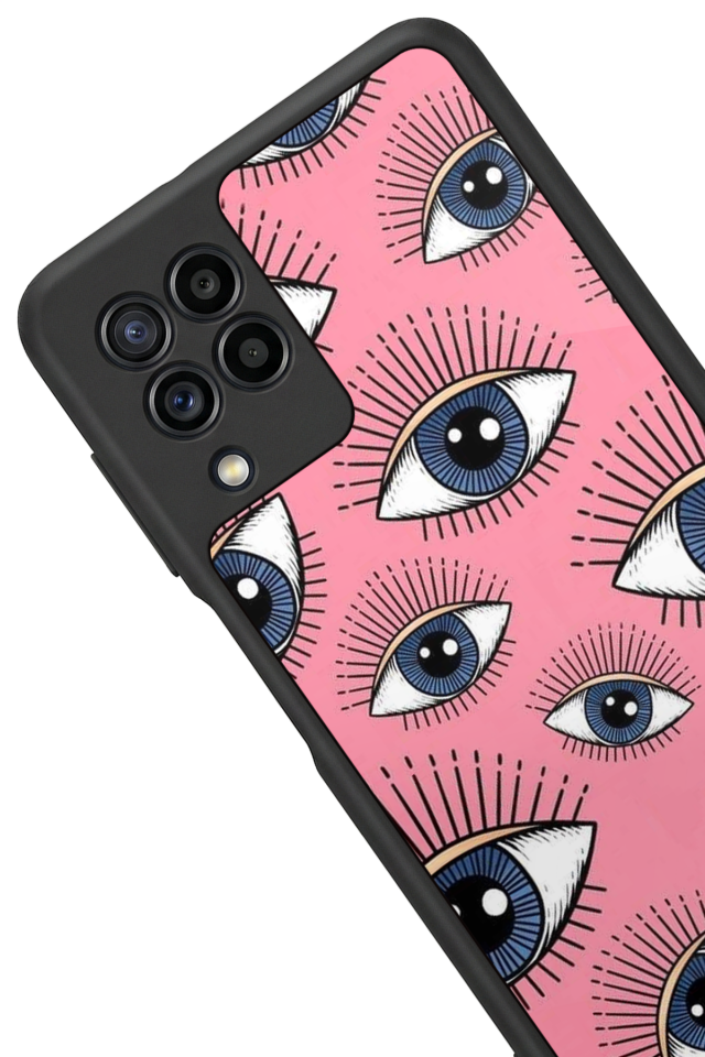 Samsung Galaxy M32 Uyumlu Göz Tasarımlı Glossy Premium Kılıf