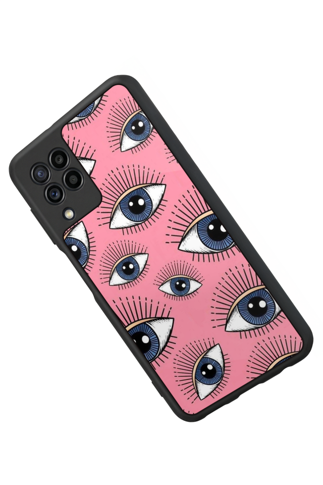 Samsung Galaxy M32 Uyumlu Göz Tasarımlı Glossy Premium Kılıf