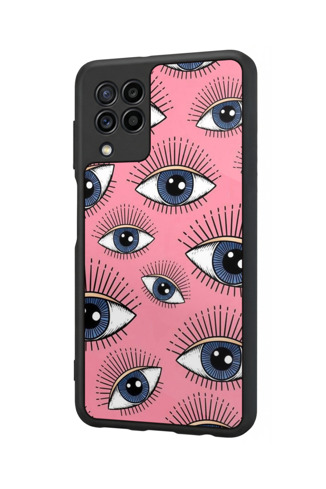 Samsung Galaxy M32 Uyumlu Göz Tasarımlı Glossy Premium Kılıf