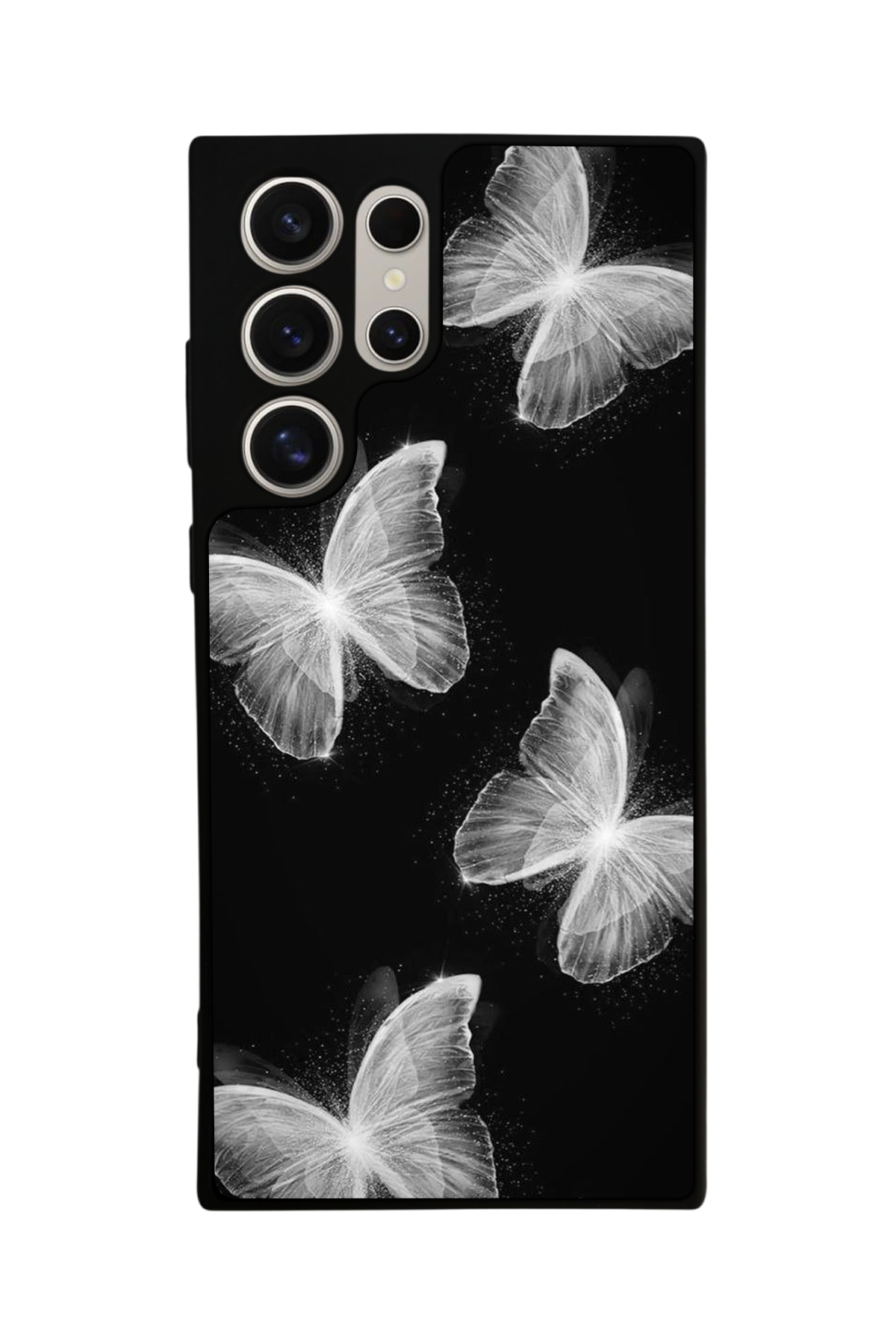 Samsung Galaxy S22 Ultra Uyumlu Kelebek Tasarımlı Glossy Premium Kılıf