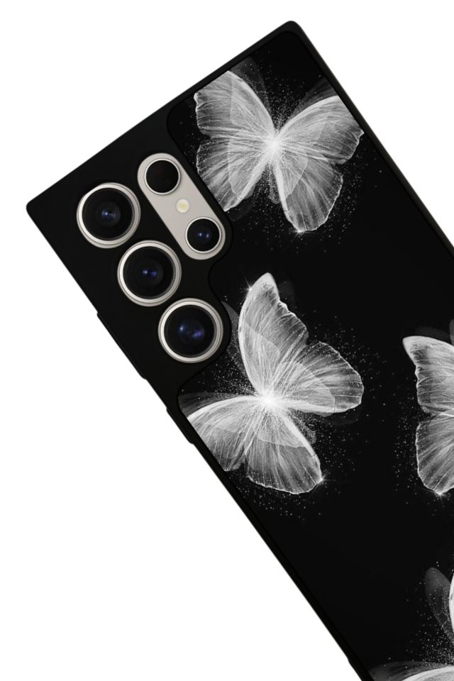 Samsung Galaxy S22 Ultra Uyumlu Kelebek Tasarımlı Glossy Premium Kılıf
