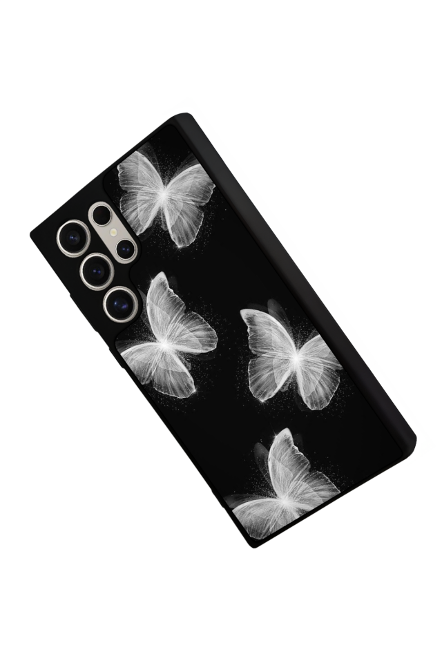 Samsung Galaxy S22 Ultra Uyumlu Kelebek Tasarımlı Glossy Premium Kılıf