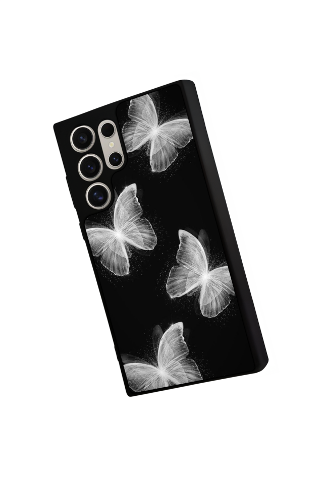 Samsung Galaxy S22 Ultra Uyumlu Kelebek Tasarımlı Glossy Premium Kılıf