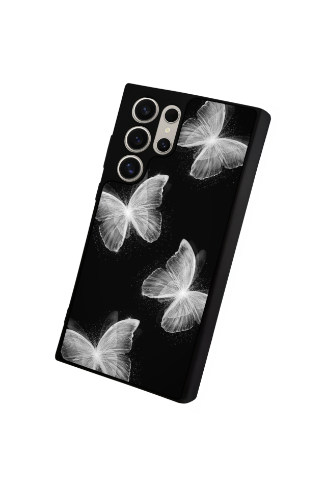 Samsung Galaxy S22 Ultra Uyumlu Kelebek Tasarımlı Glossy Premium Kılıf