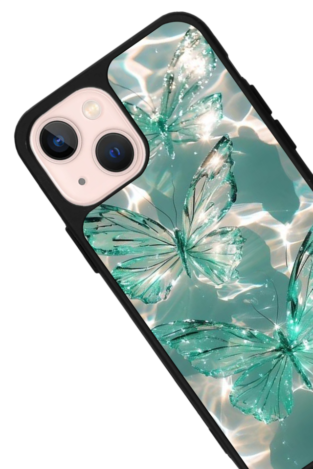 iPhone 14 Plus Uyumlu Kelebek Tasarımlı Glossy Premium Kılıf