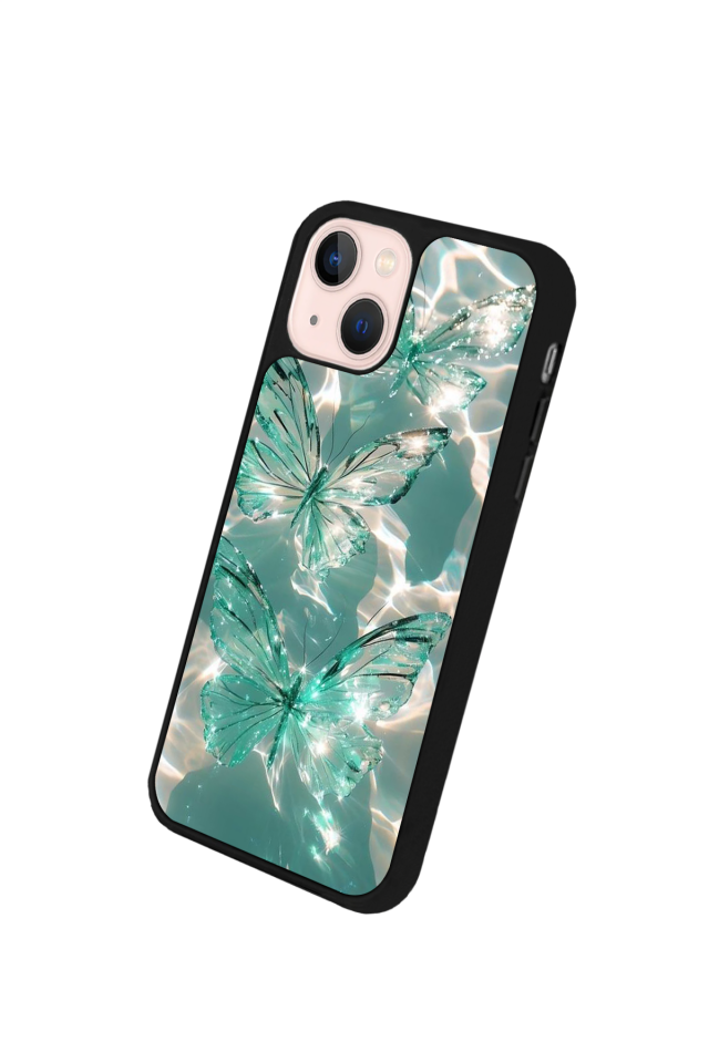iPhone 14 Plus Uyumlu Kelebek Tasarımlı Glossy Premium Kılıf