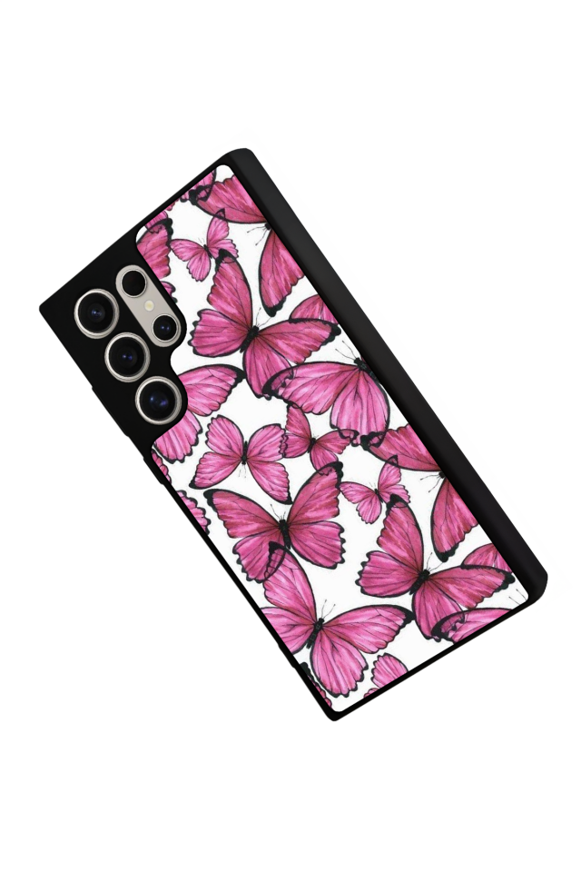 Samsung Galaxy S24 Ultra Uyumlu Kelebek Tasarımlı Glossy Premium Kılıf