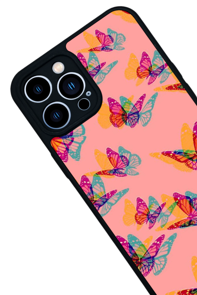 iPhone 13 Pro Max Uyumlu Kelebek Tasarımlı Glossy Premium Kılıf