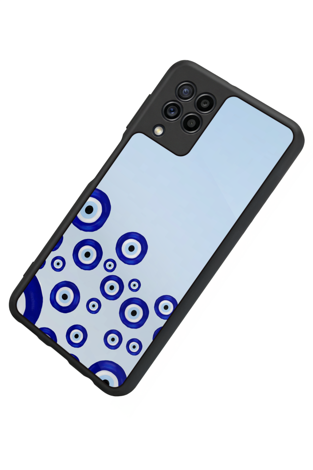 Samsung Galaxy M22 Uyumlu Nazar Tasarımlı Glossy Premium Kılıf