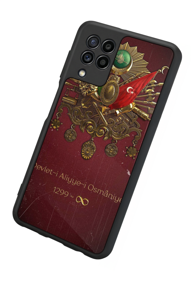 Samsung Galaxy M32 Uyumlu Osmanli Tugrasi Tasarımlı Glossy Premium Kılıf