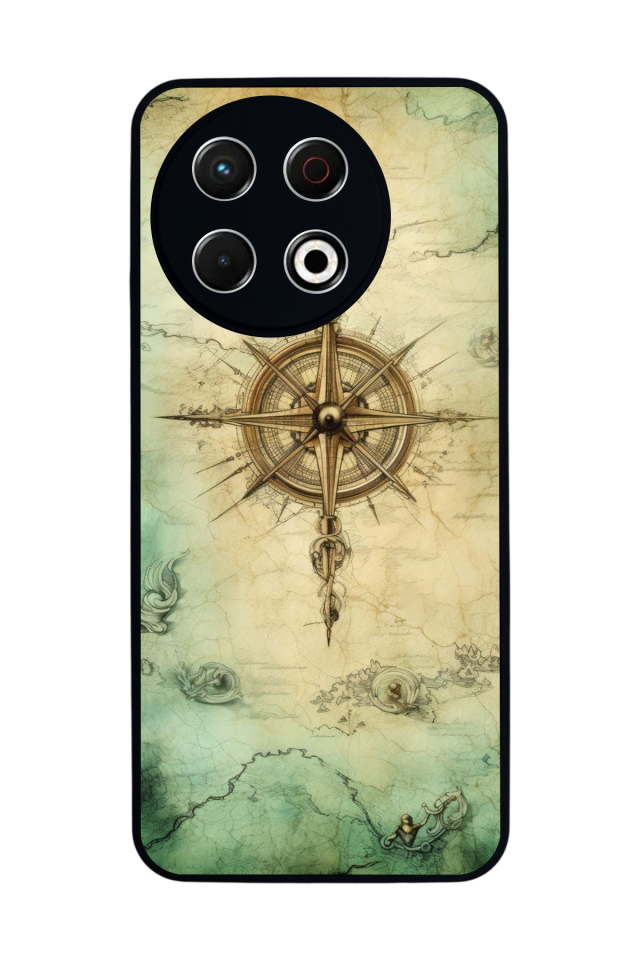 Tecno Spark 30 Pro Uyumlu Pusula Tasarımlı Glossy Premium Kılıf