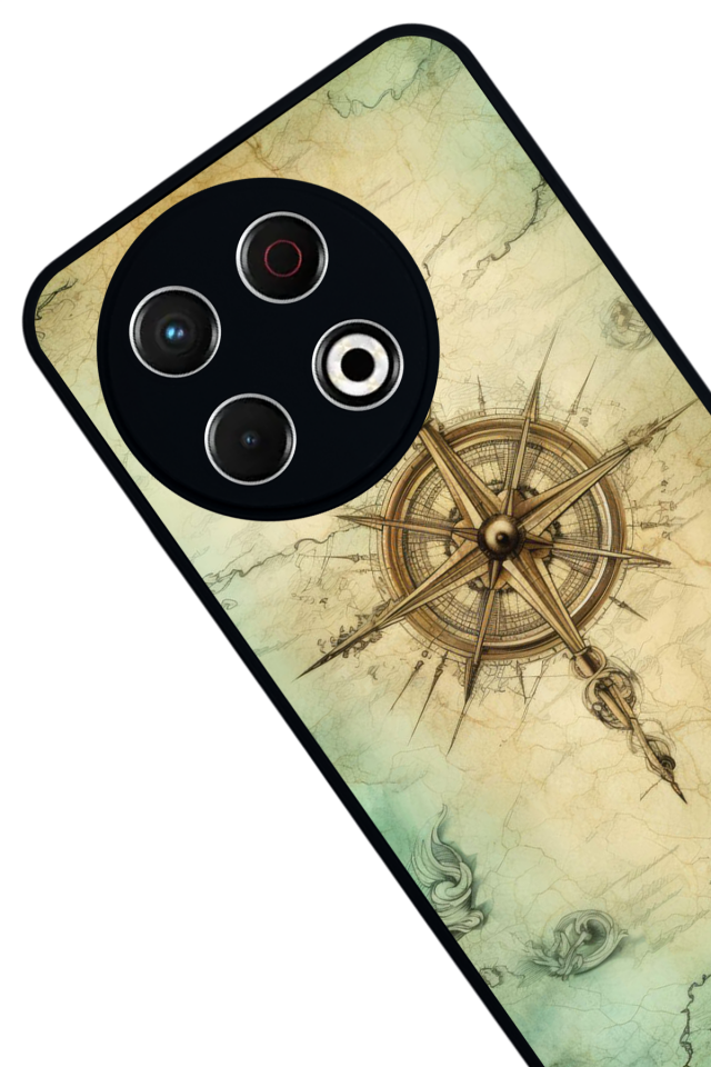 Tecno Spark 30 Pro Uyumlu Pusula Tasarımlı Glossy Premium Kılıf