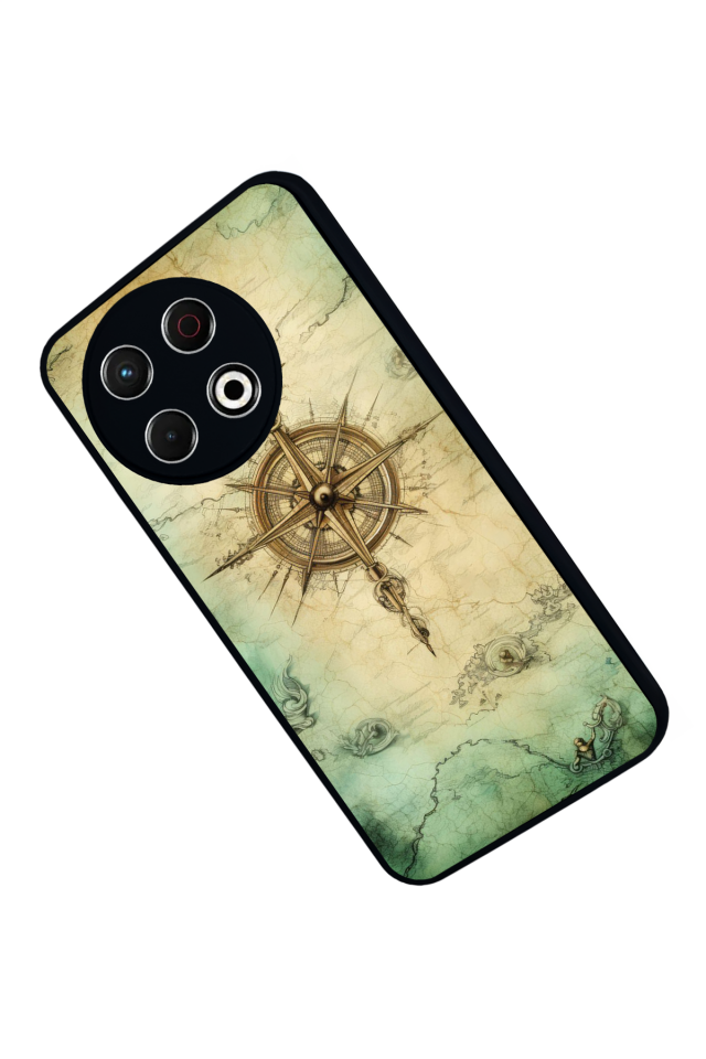 Tecno Spark 30 Pro Uyumlu Pusula Tasarımlı Glossy Premium Kılıf