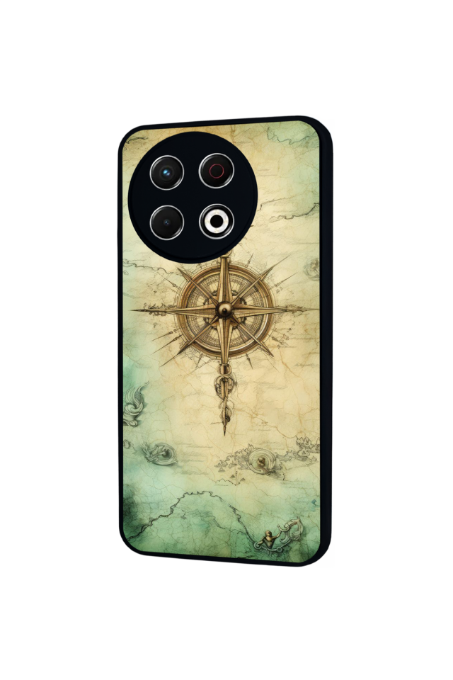 Tecno Spark 30 Pro Uyumlu Pusula Tasarımlı Glossy Premium Kılıf