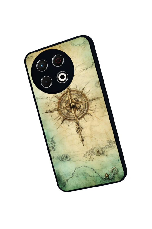 Tecno Spark 30 Pro Uyumlu Pusula Tasarımlı Glossy Premium Kılıf