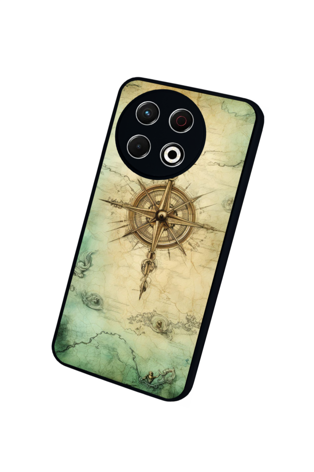 Tecno Spark 30 Pro Uyumlu Pusula Tasarımlı Glossy Premium Kılıf