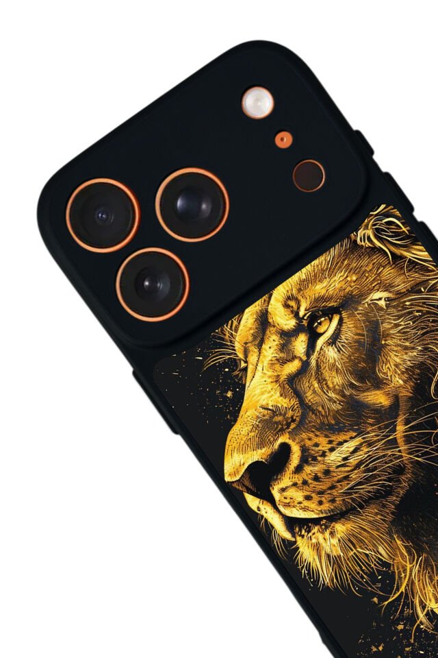 iPhone 17 Pro Uyumlu Aslan Tasarımlı Glossy Premium Kılıf