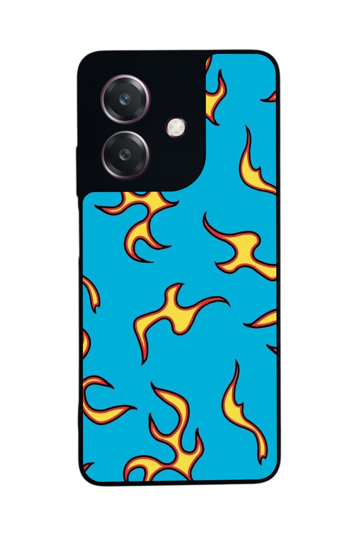 Oppo A3 5G Uyumlu Retro Flame Patterns Tasarımlı Glossy Premium Kılıf