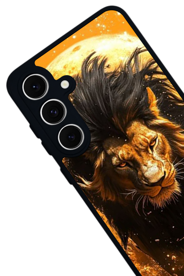 Samsung Galaxy S24 FE Uyumlu Aslan Tasarımlı Glossy Premium Kılıf