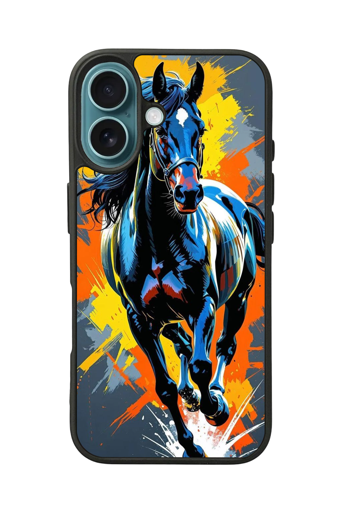 iPhone 16 Plus Uyumlu At Horse Tasarımlı Glossy Premium Kılıf