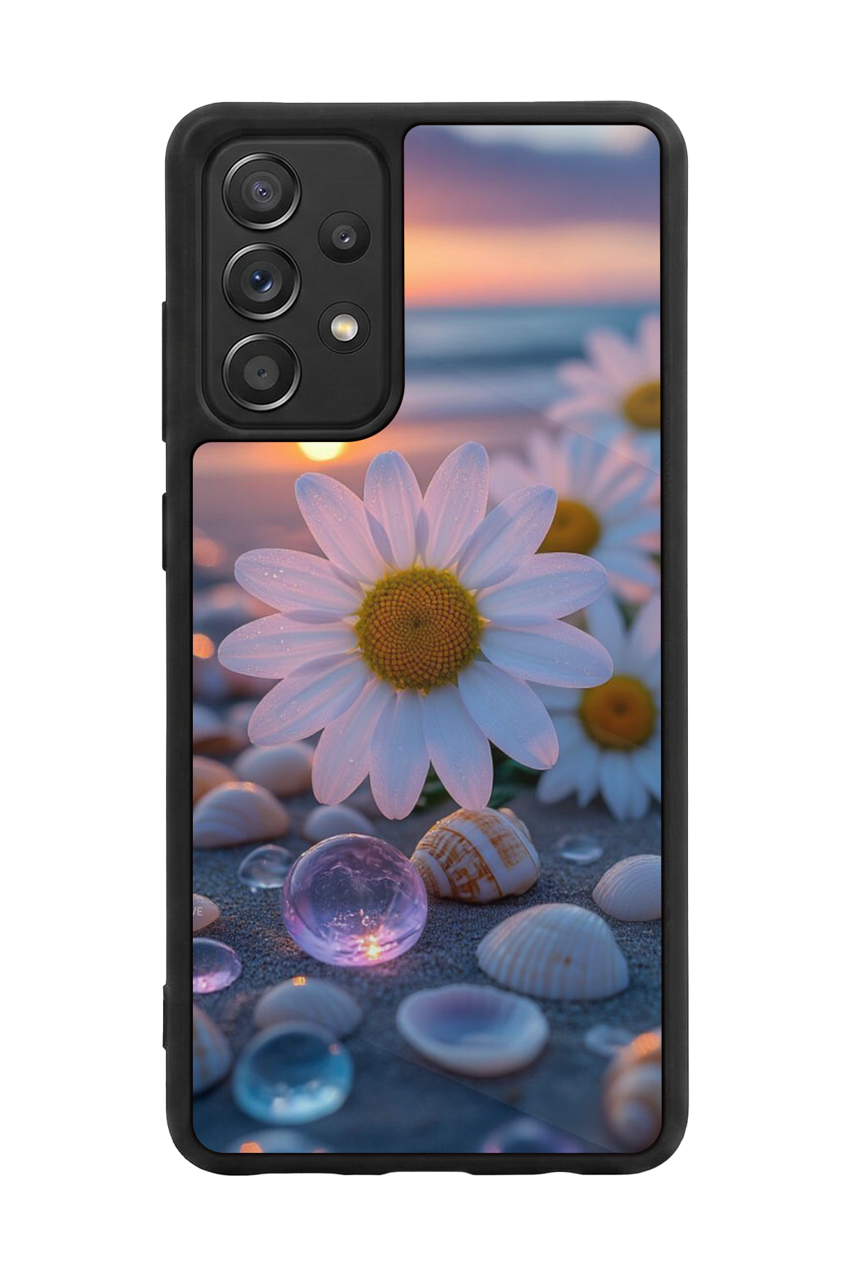 Samsung Galaxy A72 Uyumlu Cicek Tasarımlı Glossy Premium Kılıf