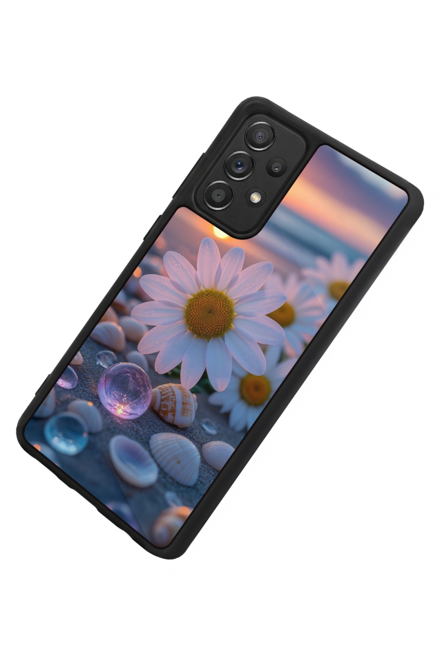 Samsung Galaxy A72 Uyumlu Cicek Tasarımlı Glossy Premium Kılıf