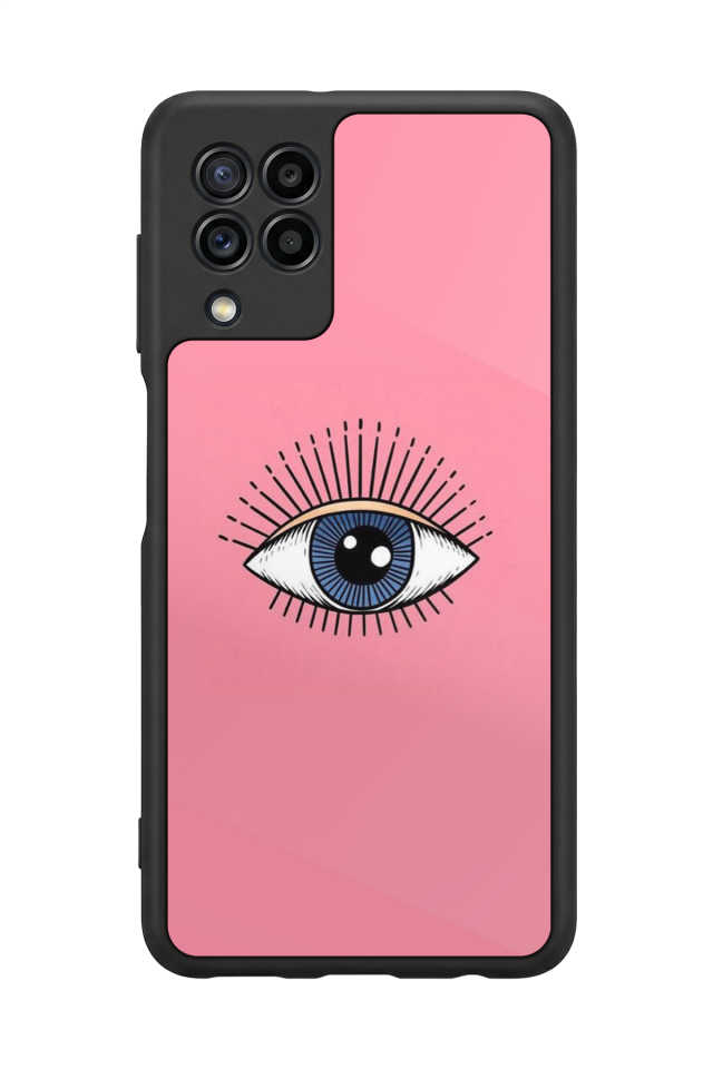 Samsung Galaxy M32 Uyumlu Göz Tasarımlı Glossy Premium Kılıf
